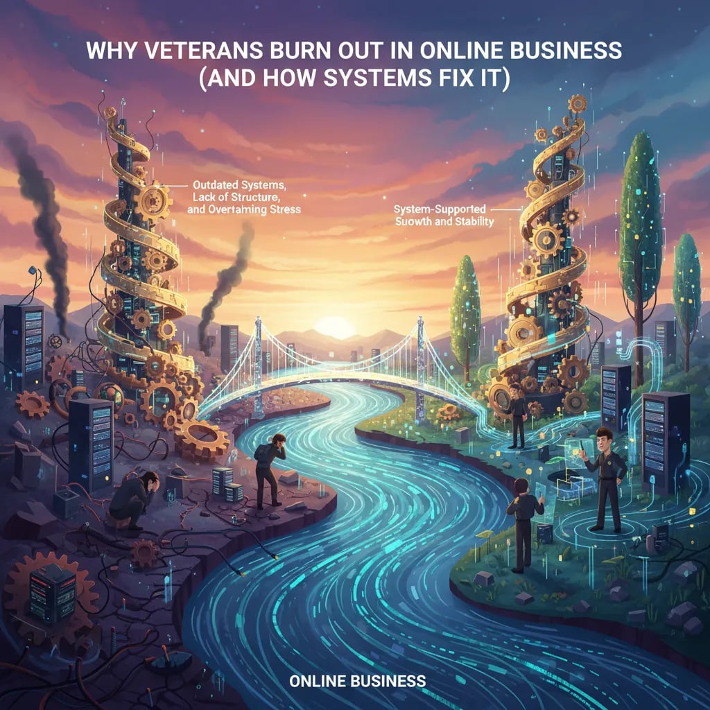 Why Veterans Burn Out in Online Business (And How Systems Fix It) Cover