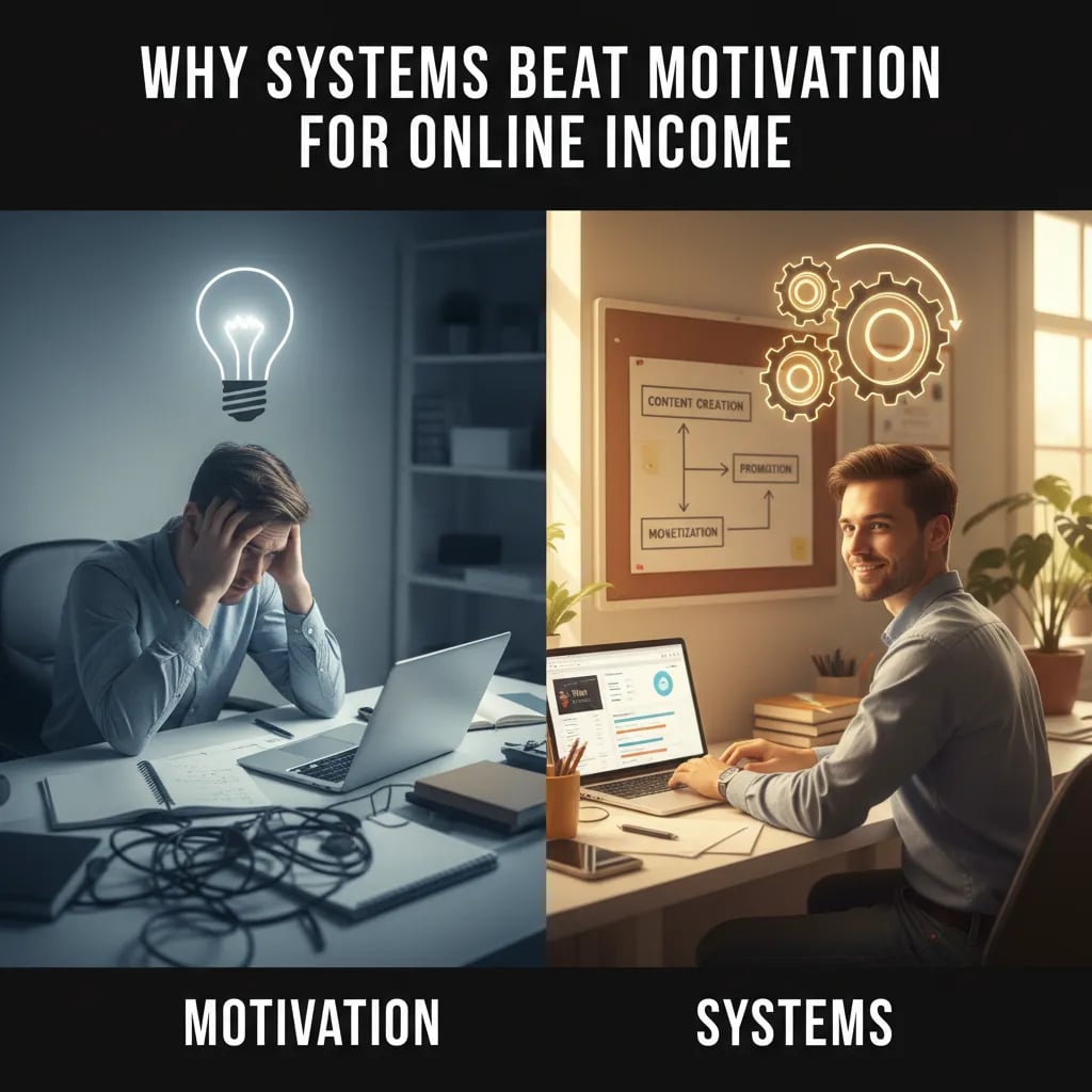 Why Systems Beat Motivation for Online Income Cover