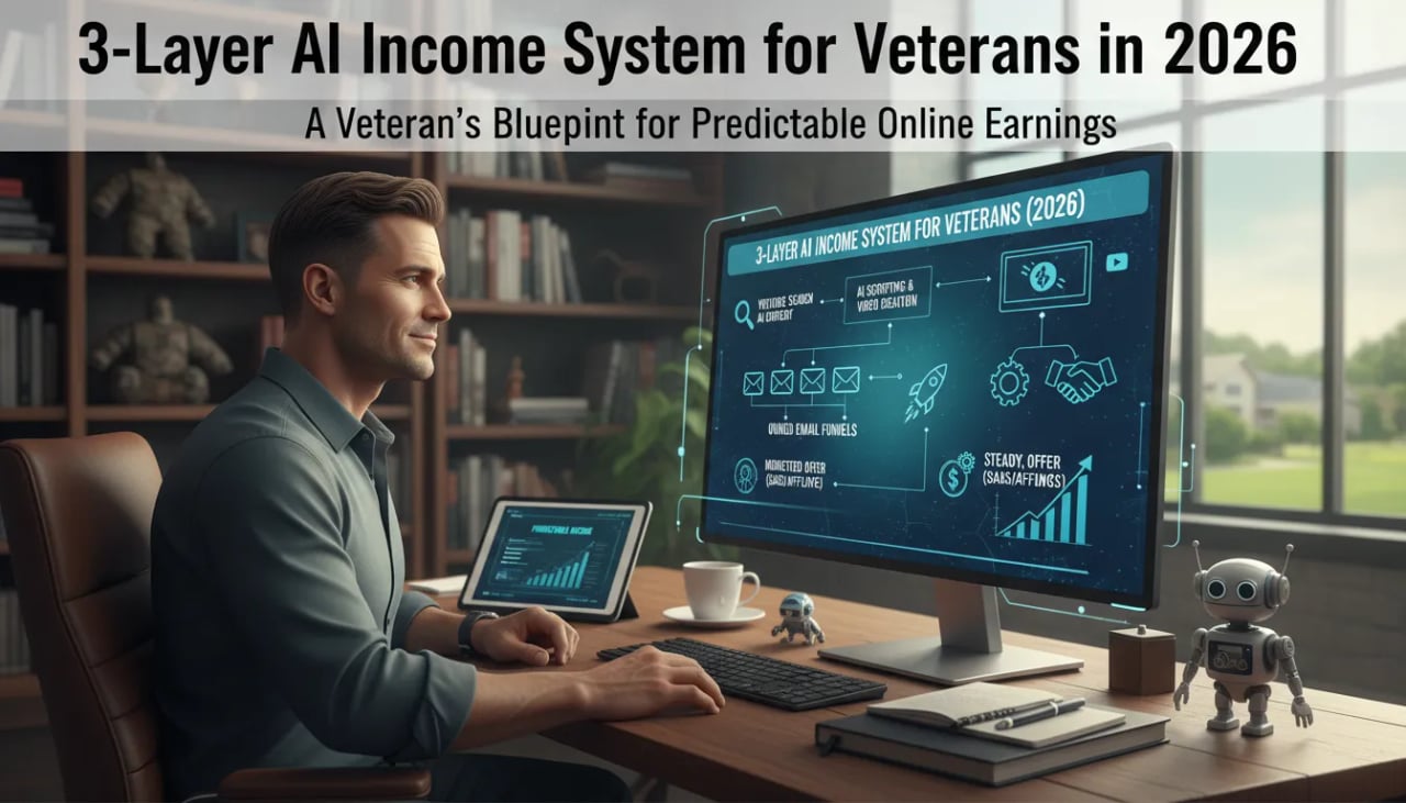 3-Layer AI Income System for Veterans in 2026 Cover